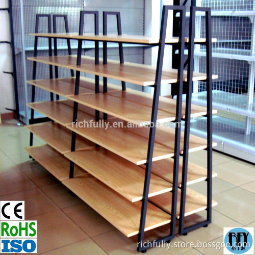 2016 new STEEL WOODEN SHELF for supermarket rack / store shelf